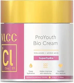 VLCC Clinic ProYouth Bio Cream - 100g | Powered By SuperHydra™ Complex | Anti-Aging Bio Cream with Collagen & Amino Acids | Anti-Aging | Balances Skin Tone | Hydration | Suitable for All Skin Types