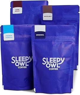 Sleepy Owl Ground Coffee Sampler Pack Of 4 | Fine Grind | Moka Pot, Home Espresso | Medium Roast | 4 Delicious Flavors | Freshly Roasted & Ground 200G | Directly From Chikmagalur, Packet
