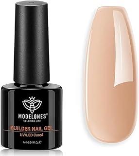 Modelones Builder Nail Gel, 8-in-1 Gel Builder 7ml for Nails, Hard Gel Builder Nail Strengthener Extension Gel Nail Polish Rhinestone False Nail Tips Glue Gel in a Bottle (007)