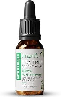 Spring H2O 100% Pure & Natural | Organic Tea Tree Essential Oil | For Face, Back Acne, Scalp & Dandruff Care | Multipurpose Oil For Healthy Skin & Hair