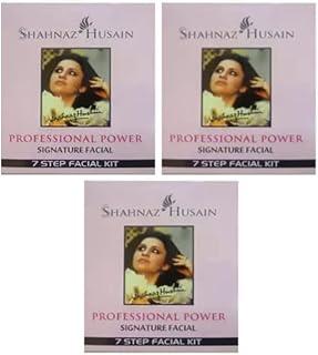 Shahnaz Husain Professional Power 7 Step Facial Kit for Glowing Skin, Anti-Aging & Deep Cleansing, 48g – Complete Salon-Style Home Facial Kit (48g (pack of 3), Signature Facial)