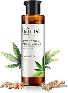 Hampa Hemp Arthritis Intense Relief Oil 50ml | Ayurvedic Pain Relief Massage Oil for Knee and Joint Pain, Inflammation and Swelling | With Hemp, Ashwagandha, Arnica | Fast Acting & Long-Lasting Relief