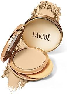 Lakme Unreal Dual Cover Pressed Powder, 2 In 1 Compact + Foundation, Non Cakey Coverage, Lightweight & Long Lasting Compact, 10 Ivory, 9g