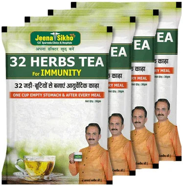 Jeena Sikho 32 Herbs Tea for Immunity (30gm Each) combo pack of 4 packs