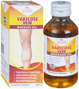 Allen Varicose Vein Massage Oil bottle of 100 ml oil