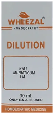 Wheezal Kali Muriaticum Dilution 1M bottle of 30 ml dilution