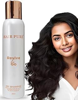 Hair Pure Dry Shampoo | Refreshes Hair Instantly & Add Volume | Absorbs Excess Oil | No White Residue | with Natural Ingredients Coconut Oil & Shea Butter | For Women & Men -200ml