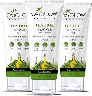 OxyGlow Herbals Teatree Face Wash | with Tea Tree Oil & Cinnamon | Anti Acne | Oil Control | For Oily Skin 100g(Pack of 3)