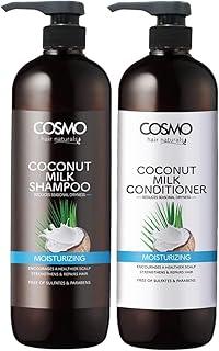 Cosmo Moisturizing - Coconut Milk Shampoo & Conditioner Combo Set 1000ml | For Men & Women | Sulfates & Paraben Free | 2 in 1 | Hair Care Package | Daily Use | Kit