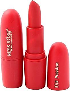 Miss Rose Hot and Soft Matte Lipstick Long Lasting Moisturizer Lip Gloss Lipstick Women Lip Care Cosmetic Makeup, red, 3.4 g