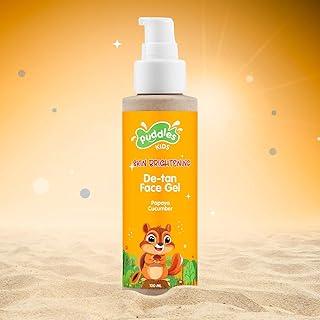 Puddles Kids Gentle De-Tan Face Gel (100 ML) | Chemical-Free Sun Tan Removal for Kids’ Sensitive Skin | Cucumber & Papaya Extract | Soothes, Cools & Brightens Naturally | Hydrating Safe for Daily Use