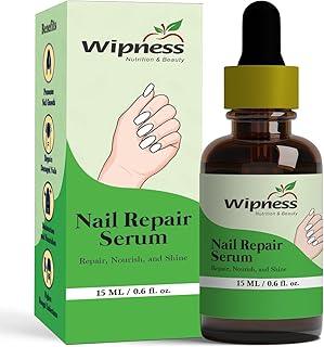 Wipness Nail Repair Serum for Men & Women - 100% Natural Formula with Aloe Vera, Vitamin E, Neem & Green Tea Extract - Strengthens Nails, Fights Fungal Infections, 15ML