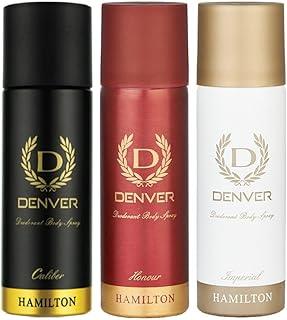 DENVER Caliber, Honour & Imperial Nano Deo - 50ML Each (Combo Pack of 3) | Travel Size Long Lasting Deodorant Spray - For Men