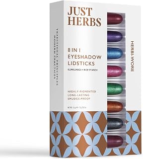 8 in 1 Herbal Metallic-shimmer finish, Long Lasting & Ultra Smooth Eye Shadow Lidsticks wi