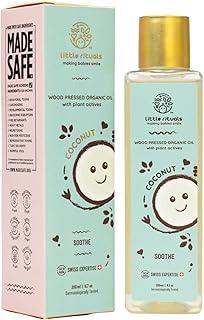 Little Rituals COCONUT BABY MASSAGE OIL Certified Organic, Wood Cold-Pressed for Skin and Hair with SWISS Plant Actives - 200 ml. Dermatologist Tested by Pediatrics, Mild & Gentle & Safe