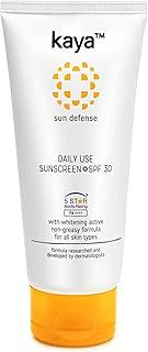 Kaya Daily Use Brightening Sunscreen SPF 30 PA++ | Glycerin, Hydroxyethyl Urea | Dermatologist-Developed | 22 Years Expertise | Lightweight, Hydrating Cream | 50ml