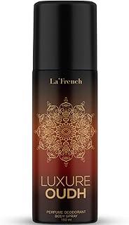 La French Luxure Oudh Unisex Deodorant | Long Lasting Body Spray | Deodorant for Men & Women | Refreshing Oud Aroma | Easy to Carry Gym Office Parties 150ml