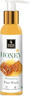 Good Vibes Honey Moisturizing Face Wash, 120 ml | Soothing, Hydrating, Lightening, Face Cleanser For All Skin Types| Adds Glow & Helps Brighten Skin Tone | No Parabens, No Mineral Oil