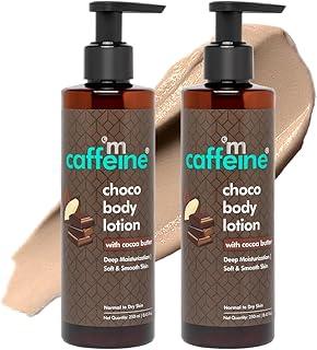 mCaffeine Deep Moisturizing Choco Body Lotion for Dry Skin (Pack of 2) | All Season Moisturizer for Body with Cocoa Butter & Shea Butter | Non-Sticky Body Lotion for Women & Men (500ml)