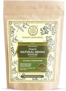 Khadi Natural Herbal Henna Organic Powder – Green | Heena Hair Colour | Conditions and Strengthens Hair | Free from Harsh Chemicals | Suitable for All Hair Types | 100g
