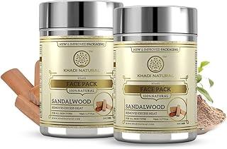 Khadi Natural Sandalwood Herbal Face Pack | Face Pack for Controlling Oil | Natural Face Pack for Acne | Herbal Face Pack for Glowing Skin | Suitable for All Skin Types | |Pack of 2 | (50*2) (100 gm)