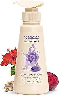 Maate Baby Body Wash (250 ml) | With Ayurvedic Herbs Beetroot, Manjistha & Neem extracts | Body Wash for Dry & Sensitive Skin | Natural & Vegan | Tear-free & pH Balanced | Soap Free | Body Wash