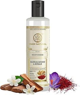 Khadi Natural Sandalwood & Kesar Moisturizer | Hydrates and Nourishes for Healthy Skin | Anti Ageing Formula | Suitable for All Skin Types | 210ml