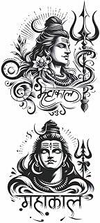VANVATI Mahakal With Trisul Design Temporary Tattoo Stickers For Male Female Tattoo Sticker
