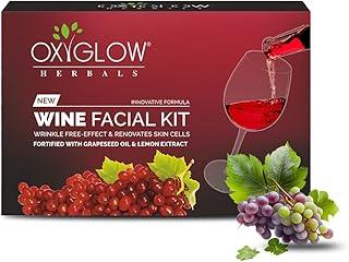 OxyGlow Wine Facial Kit|Wrikle Free Effect|Renovates Skin Cells|Lemon|Grapeseed Oil| 260Gram