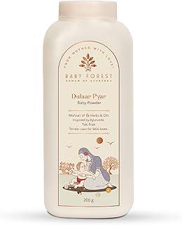 Baby Forest Dulaar Pyar Talc-Free Baby Powder | with Chamomile, Jojoba & Marigold Oils + Corn Starch | for Soft, Rash-Free Skin | Natural, Derma Safe, Cruelty-Free Baby Powder | 200g