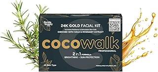Cocowalk Professional 24K Gold Facial Kit - 80gm | Suitable for All Skin Types | Enriched with Gold & Rosemary Extract | 2in1 Formula Brightening + Sun Protection