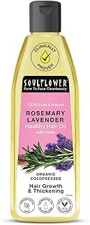 Soulflower Rosemary Lavender Hair Oil For Hair Growth, Hair Fall Control, Healthy Scalp, Long Hair, Rosemary, Lavender, Castor|100% Pure, Natural, Organic, Clinically Proven for Hair Growth, 120ml