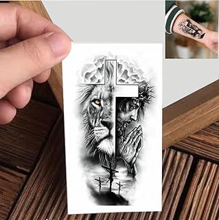 VANVATI Lion With Christian Temporary Tattoo Sticker For Male And Female Tattoo Sticker