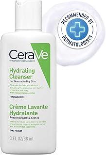CeraVe Hydrating Cleanser For Normal To Dry Skin (88ml) - Non-Foaming Face Wash with Hyaluronic Acid And Ceramides | Non-Comedogenic, Non-Irritating And Fragrance-Free Cleanser