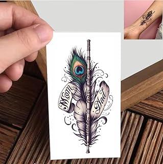 VANVATI Mom Dad With Krishna Flute Design Temporary Tattoo Stickers For Male Female Tattoo Sticker