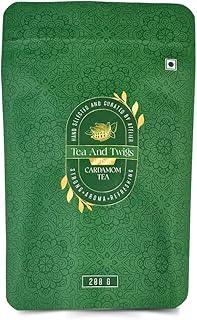 Tea and Twigs Cardamom Tea - 200 gm (Pack Of 2) | Elaichi Tea | Premium Indian Chai with CTC Black Tea And Real Cardamom | Assam & Dooars