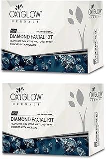 OxyGlow Herbals Facial Kit Diamond Enrich with Jojoba OilBoost Cell Production|Prevent Wrinkles|Maintain Elasticity|Soft Skin|50Gram|(Pack of 2)