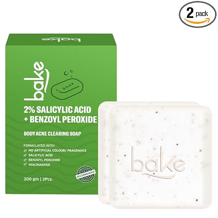 BAKE 2% Salicylic Acid Soap (2 pcs) Scrub Treatment with Niacinamide for Body & Back