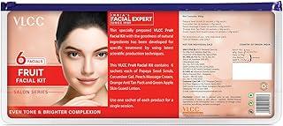 VLCC Salon Series Fruit Facial Kit - ( 6 Facials ) - 300 g | At Home Fruit Facial | Tightens Skin, Lightens Dark Spots & Brightens Skin Tone | Papaya, Cucumber, Peach, Orange & Green Apple.