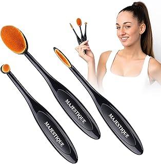 Majestique professional Foundation Concealer Blending Blush Liquid Powder Cosmetics Oval Makeup brush set (PACK OF 3)
