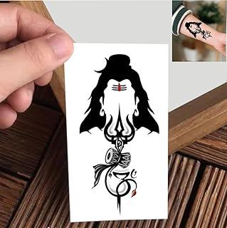 VANVATI Om Trishul With Lord Shiv Temporary Tattoo Sticker For Male And Female Tattoo Sticker