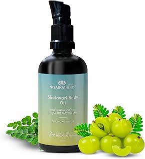 Nisarga Herbs Ayurvedic Shatavari Body Oil For Nourishment for Dry & Sensitive Skin - 100ml| Natural Herbal Moisturizing Oil for Dry, Itchy, & Flaky Skin