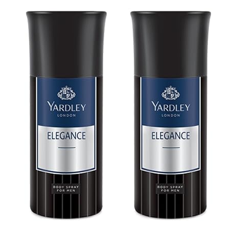 Yardley Elegance Spicy Scent Body Spray for Men, 150ml (Pack of 2)