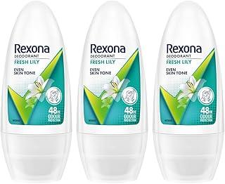 Rexona Fresh Lily Underarm Roll-On Deodorant for Women | Even Skin Tone | 48H Odour Protection | 50ML (Combo of 3)