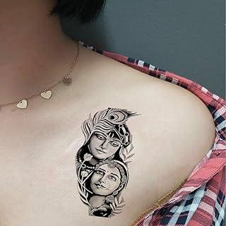Voorkoms God Radha Krishna Colourful Temporary Tattoo for Men Women Sticker