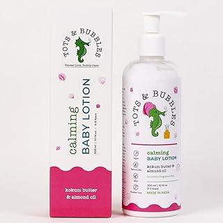 Tots & Bubbles Calming Baby Lotion 300ml | Moisturizing Body Cream for Babies 0-5 Years | With Kokum Butter, Almond Oil, Coconut & Cardamom Oil | No Fragrance | Pediatrician Recommended