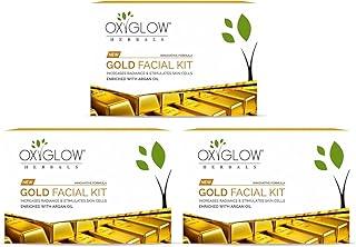 OxyGlow Hebals Facial Kit Gold |Increase Radiance & Stimulate Skin Cell|Enriched wih Argan Oil|50Gram,facial kit,facial kit for women,skin care kit (Pack of 3)