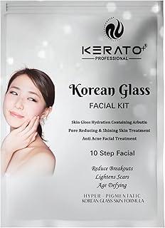 KERATOPLUS Korean Glass Skin Facial Kit – 10-Step Rejuvenating Treatment | Hydration with Arbutin | Reduces Pores, Fights Acne, Lightens Scars | Age-Defying Formula for Dry & Sensitive Skin