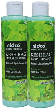 Nidco Kesh Rag Herbal Shampoo (200ml Each) | Natural Neem & Olive Oil Enriched for Moisturises & Repairs Damaged Hair combo pack of 2 bottles