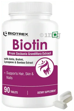 Biotrex Biotin Tablet bottle of 90 tablets